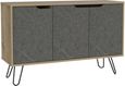 Manhattan Grey Medium Sideboard with Hairpin Legs - 3 Doors