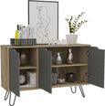 Manhattan Grey Medium Sideboard with Hairpin Legs - 3 Doors