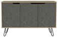 Manhattan Grey Medium Sideboard with Hairpin Legs - 3 Doors