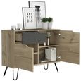 Manhattan Grey Small Sideboard with Hairpin Legs - 2 Doors
