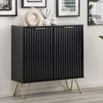 Murano Sideboard - 80cm - 2 Door - Compact - Ribbed - Black