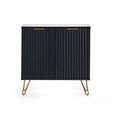 Murano Sideboard - 80cm - 2 Door - Compact - Ribbed - Black