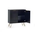 Murano Sideboard - 80cm - 2 Door - Compact - Ribbed - Black