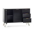 Murano Sideboard - Small - 2 Door - Ribbed - Black