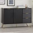Murano Sideboard - Small - 2 Door - Ribbed - Black