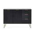 Murano Sideboard - Small - 2 Door - Ribbed - Black