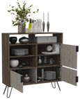 Nevada Grey Oak Effect Small Sideboard with Hairpin Legs