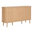 Nikko Medium Sideboard - 2 Door - Curved - Fluted - 140cm - Pine Wood