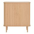 Nikko Small Sideboard - 2 Door - Curved - Fluted - 80cm - Pine Wood