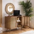 Noah Small Sideboard - 100cm - 2 Door - Oak and Rattan