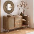 Noah Medium Sideboard - 150cm - 2 Door - Oak and Rattan