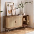 Noah Medium Sideboard - 150cm - 3 Door - Oak and Rattan