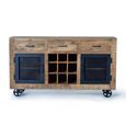Noemi Industrial Style Mango Wood - 2 Door Medium Sideboard - 150cm