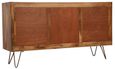 Nyack Mango Wood with Rattan 145cm Medium 2 Door Sideboard - Hairpin Legs
