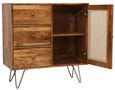 Nyack Mango Wood with Rattan 90cm Small Sideboard - Hairpin Legs