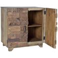 Omao Carved Mango Wood - 2 Door Small Sideboard - 90cm