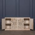 Ornate Mango Wood Carved Sideboard - 4 Door - Large - 190cm
