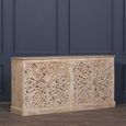 Ornate Mango Wood Carved Sideboard - 4 Door - Large - 190cm