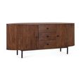 Paloma Sideboard - Fluted Acacia Wood - Curved - 2 Door - Extra Large - 180cm
