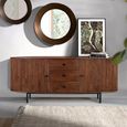 Paloma Sideboard - Fluted Acacia Wood - Curved - 2 Door - Extra Large - 180cm