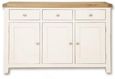 Perth White and Wood Medium 3 Door Sideboard