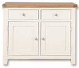 Perth White and Wood Small 2 Door Sideboard