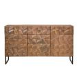 Pinole Sideboard - Copper Geometric - Mango Wood - 3 Door - Medium - 140cm