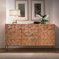 Pinole Sideboard - Copper Geometric - Mango Wood - 3 Door - Medium - 140cm
