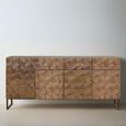 Pinole Sideboard - Copper Geometric - Mango Wood - 4 Door - Large - 170cm