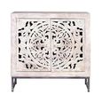 Quintana Sideboard - Washed Carved - Mango Wood - 2 Door - Small - 80cm