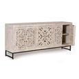 Quintana Sideboard - Washed Carved - Mango Wood - 4 Door - Extra Large - 190cm