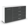 Rauch Aditio 1 Door Medium Sideboard - 120cm - Alpine White and Metallic Dark Grey