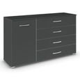 Rauch Aditio 1 Door Medium Sideboard - 120cm - Metallic Dark Grey