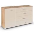 Rauch Aditio 1 Door Medium Sideboard - 120cm - Sonoma Oak and Champagne