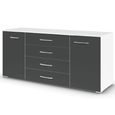 Aditio Large Sideboard - 160cm - 2 Door - Alpine White & Metallic Dark Grey