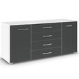 Aditio Large Sideboard - 160cm - 2 Door - Alpine White & Metallic Dark Grey