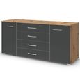 Aditio Large Sideboard - 160cm - 2 Door - Artisan Oak & Metallic Dark Grey