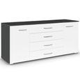 Aditio Large Sideboard - 160cm - 2 Door - Metallic Dark Grey & Alpine White