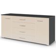 Aditio Large Sideboard - 160cm - 2 Door - Metallic Dark Grey & Champagne