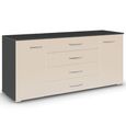 Aditio Large Sideboard - 160cm - 2 Door - Metallic Dark Grey & Champagne