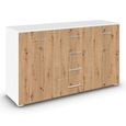Rauch Aditio 2 Door Medium Sideboard with 4 Drawer - 120cm - Alpine White and Artisan Oak