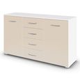 Rauch Aditio 2 Door Medium Sideboard with 4 Drawer - 120cm - Alpine White and Champagne