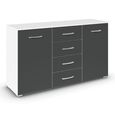 Rauch Aditio 2 Door Medium Sideboard with 4 Drawer - 120cm - Alpine White and Metallic Dark Grey