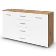 Rauch Aditio 2 Door Medium Sideboard with 4 Drawer - 120cm - Artisan Oak and Alpine White
