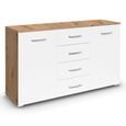 Rauch Aditio 2 Door Medium Sideboard with 4 Drawer - 120cm - Artisan Oak and Alpine White