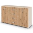 Rauch Aditio 2 Door Medium Sideboard with 4 Drawer - 120cm - Champagne and Artisan Oak