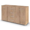 Rauch Aditio 2 Door Medium Sideboard with 4 Drawer - 120cm - Sonoma Oak