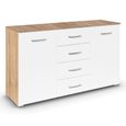 Rauch Aditio 2 Door Medium Sideboard with 4 Drawer - 120cm - Sonoma Oak and Alpine White