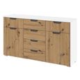 Aditio Medium Sideboard - 120cm - 2 Door - 6 Drawer - Alpine White & Artisan Oak