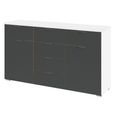 Aditio Medium Sideboard - 120cm - 2 Door - 6 Drawer - Alpine White & Metallic Dark Grey